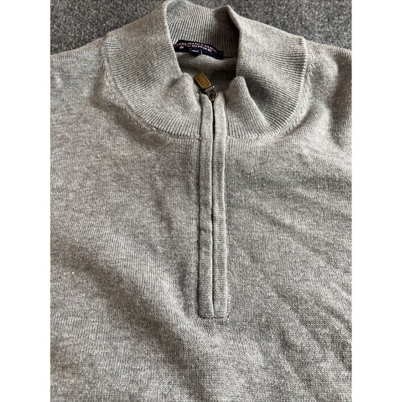 Roundtree Yorke Shirt Mens XLT  1/4 Zip Pullover Mock Neck Grey Sweater LS Fall - Picture 3 of 16
